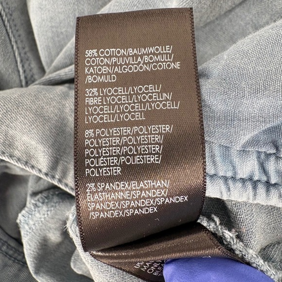 Liverpool Denim Jacket Bluestone Light Wash Button Front Women Long Sleeve Large - Picture 13 of 16